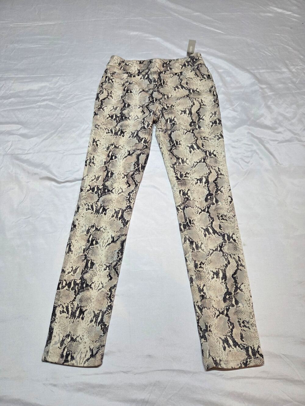 Chico's Beige and Black Snake-Print Leggings